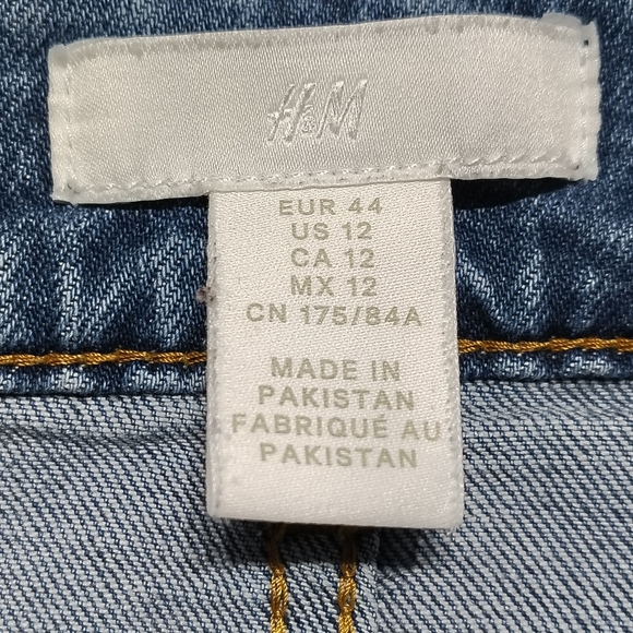 H&M High Rise Baggy Jeans Size 12 Baggy Relaxed Fit Blue Jeans - Picture 8 of 10